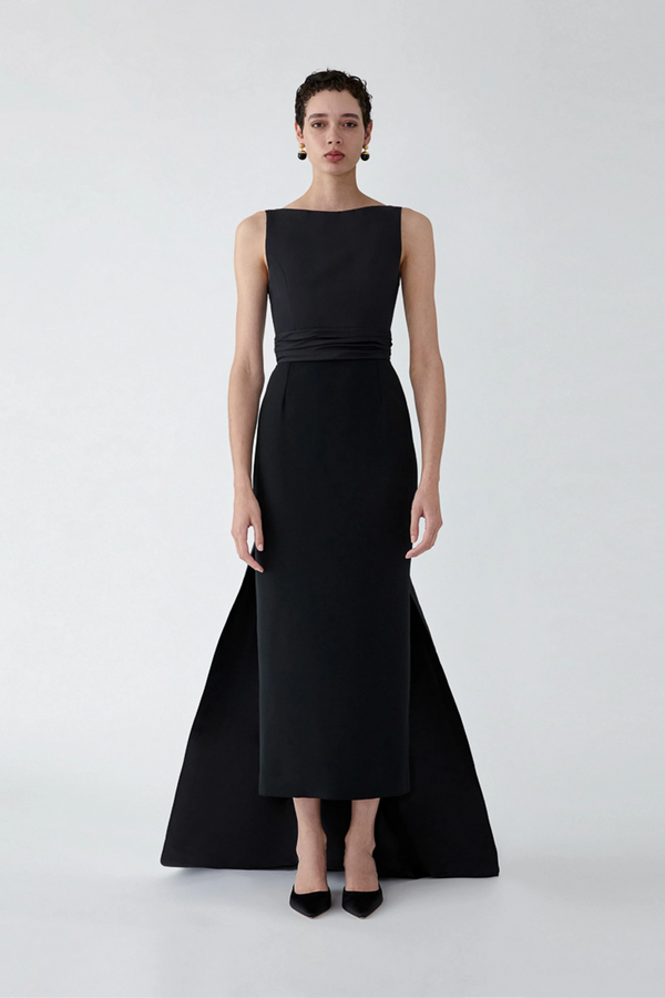 Column Gown with Back Bow