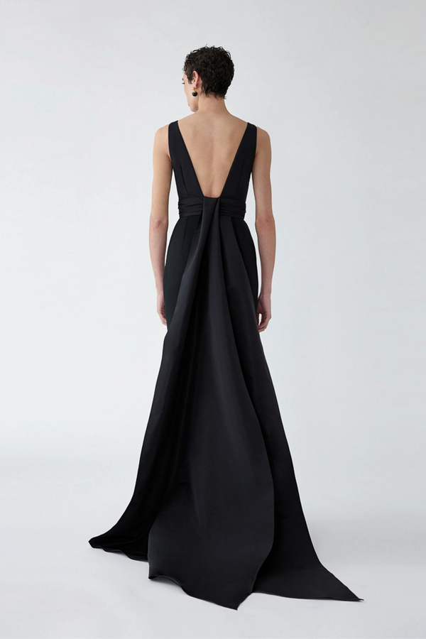 Column Gown with Back Bow
