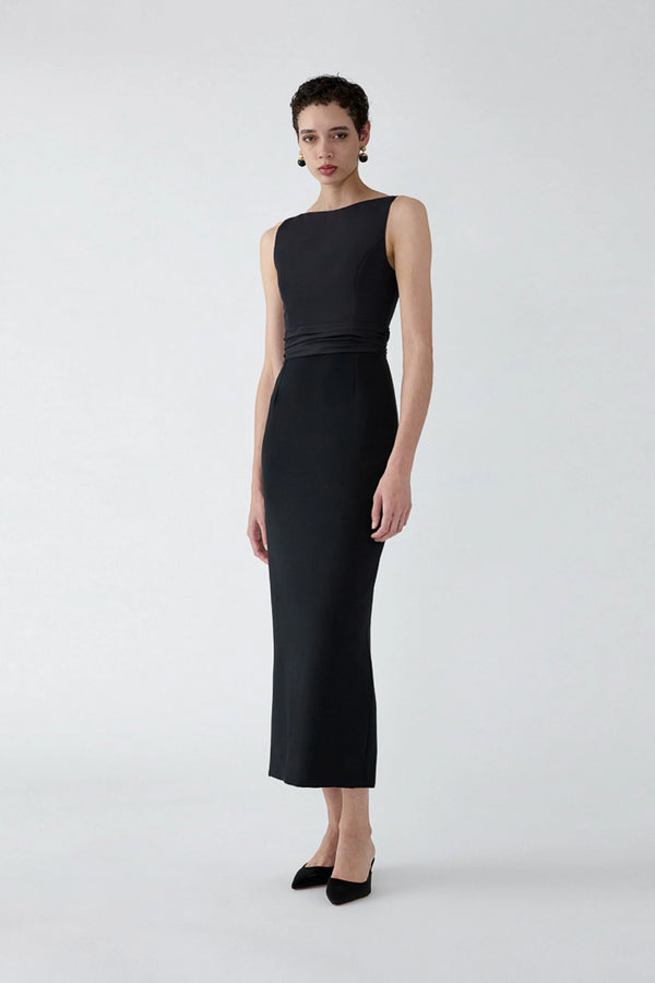 Column Gown with Back Bow