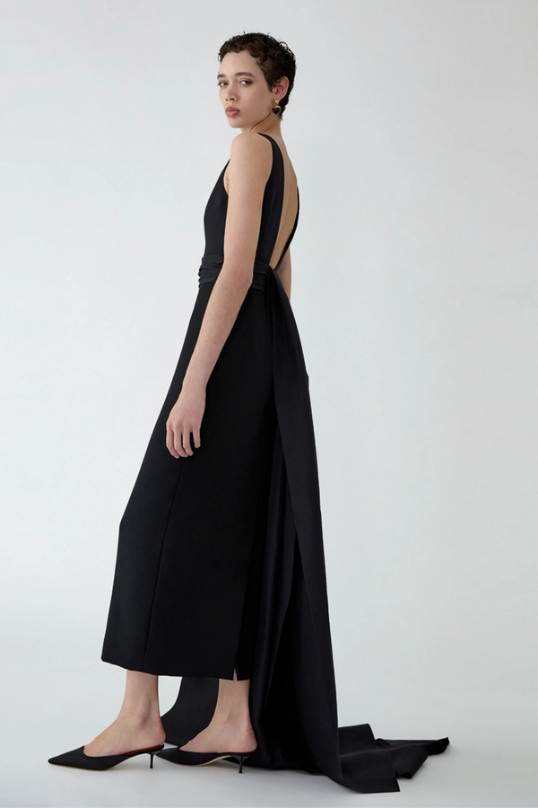 Column Gown with Back Bow