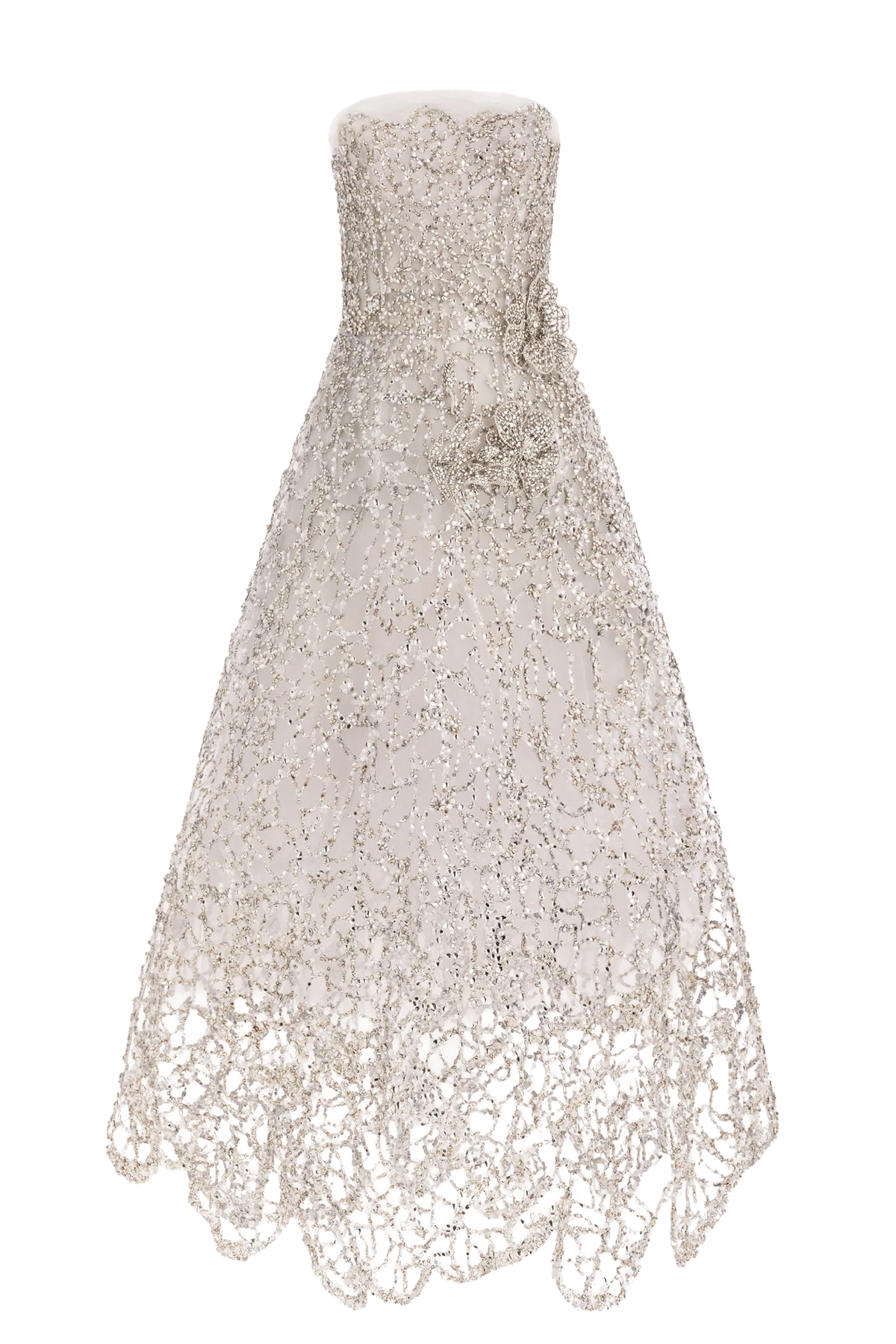 Crystal Leaves Embroidered Gown