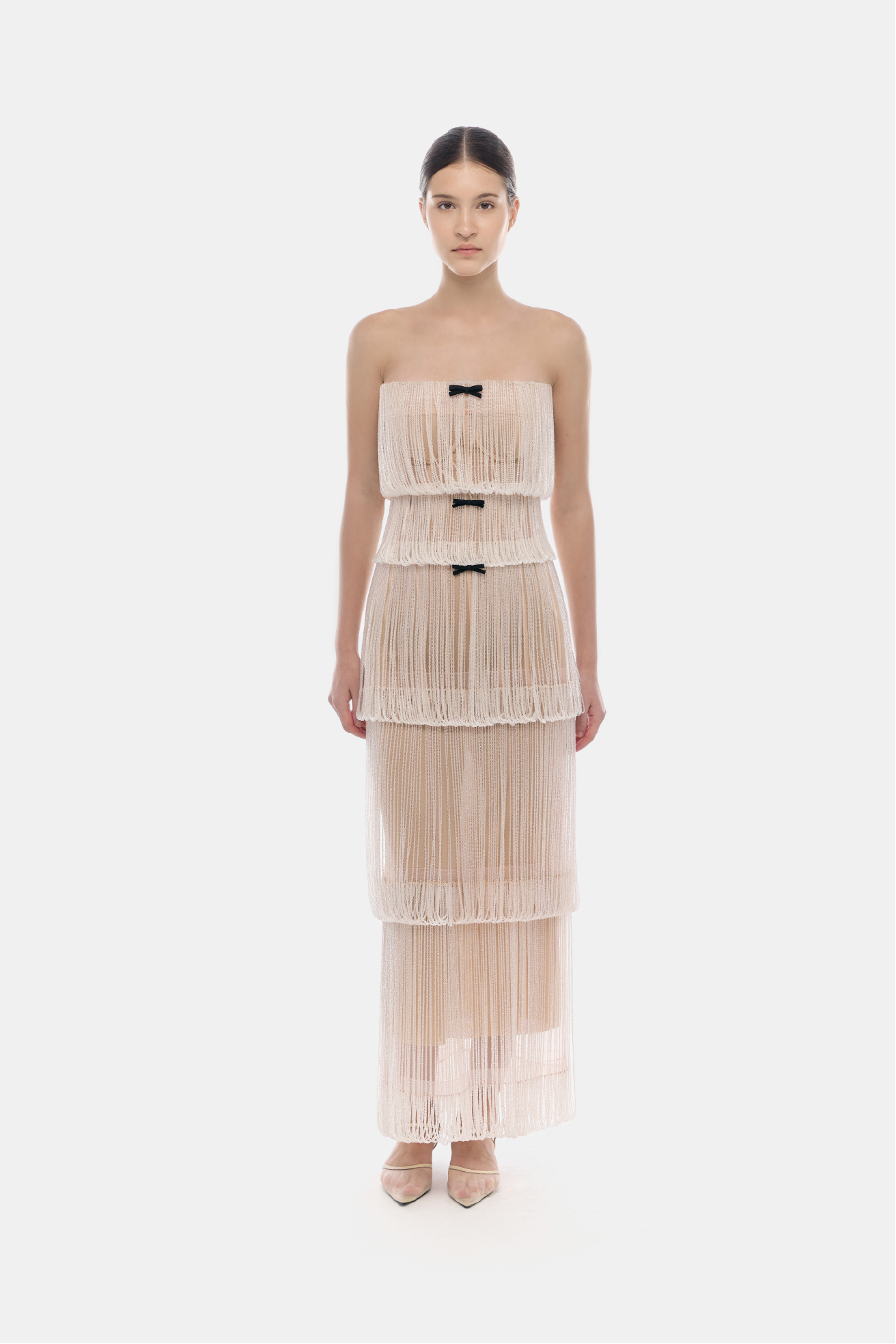Pearl Fringe Tiered Dress