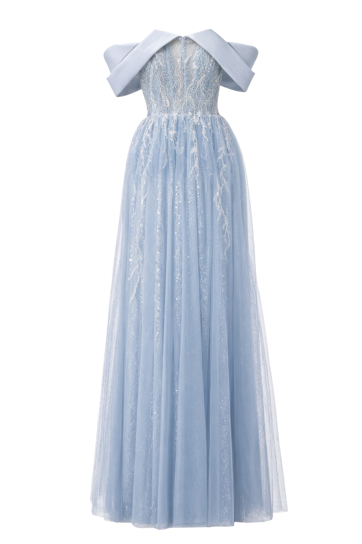 Baby Blue Off Shoulder Ball Gown