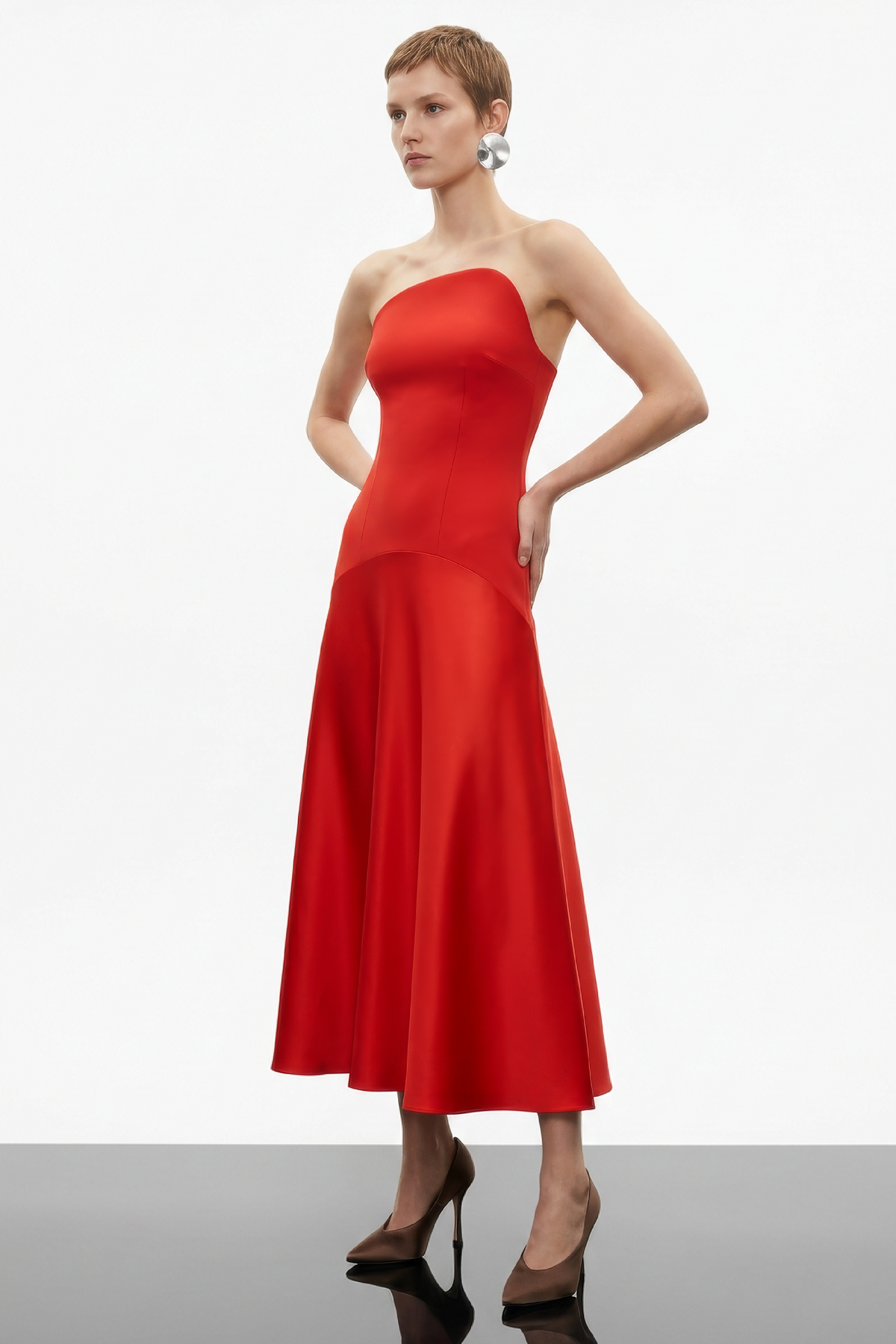 Edison Midi Dress in Red