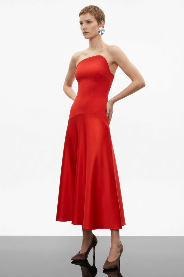 Edison Midi Dress in Red