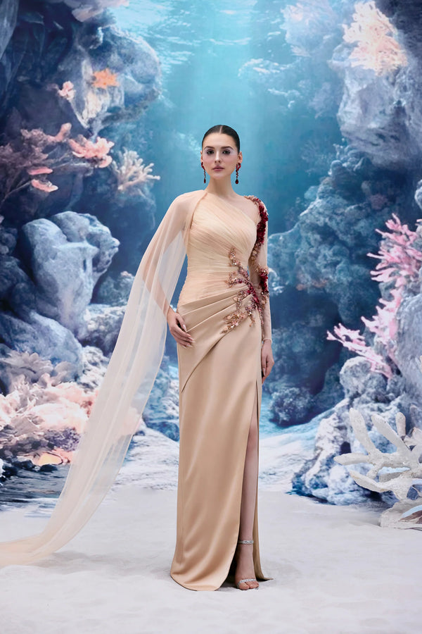 Irene Tulle & Silk Taffeta Gown