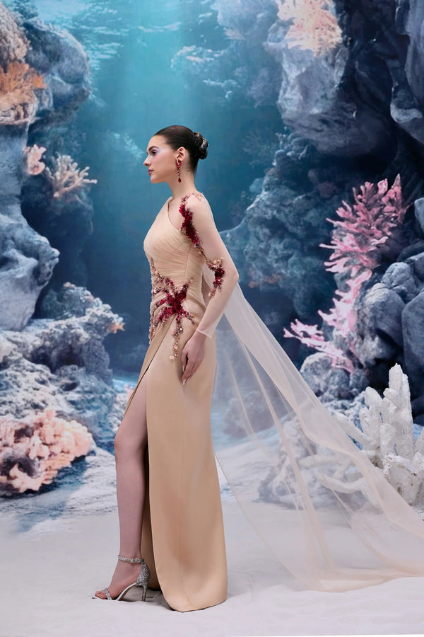 Irene Tulle & Silk Taffeta Gown