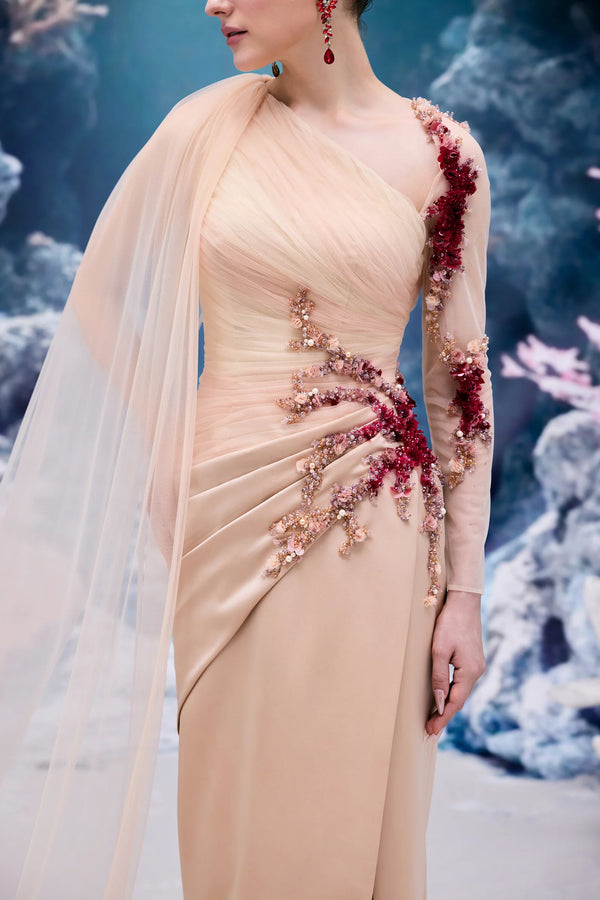 Irene Tulle & Silk Taffeta Gown