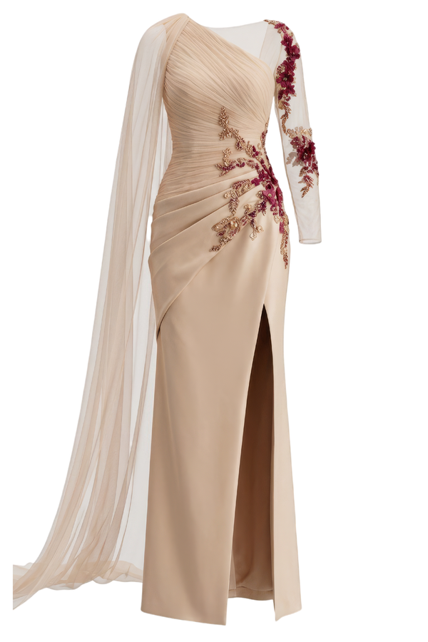 Irene Tulle & Silk Taffeta Gown