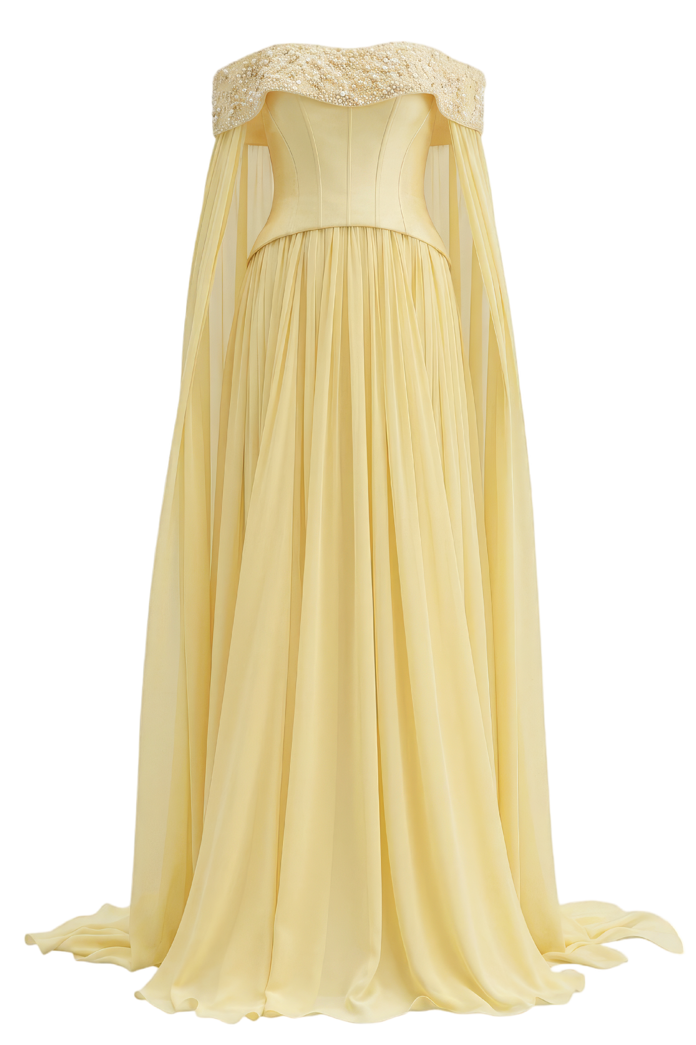 Isabeau Royal Taffeta & Chiffon Dress