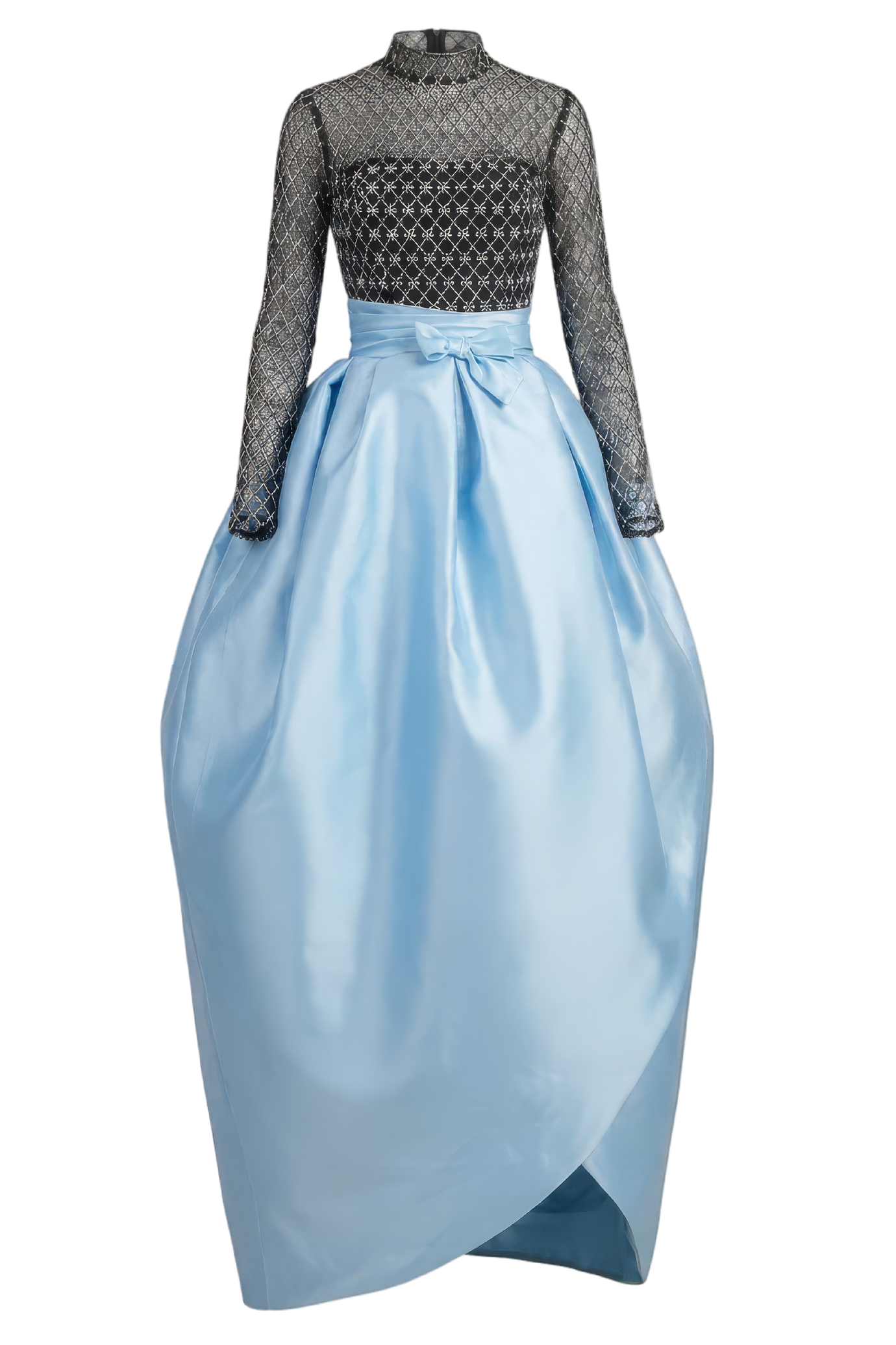 Long Sleeve Beaded Jacket & Strapless Bubble Dress