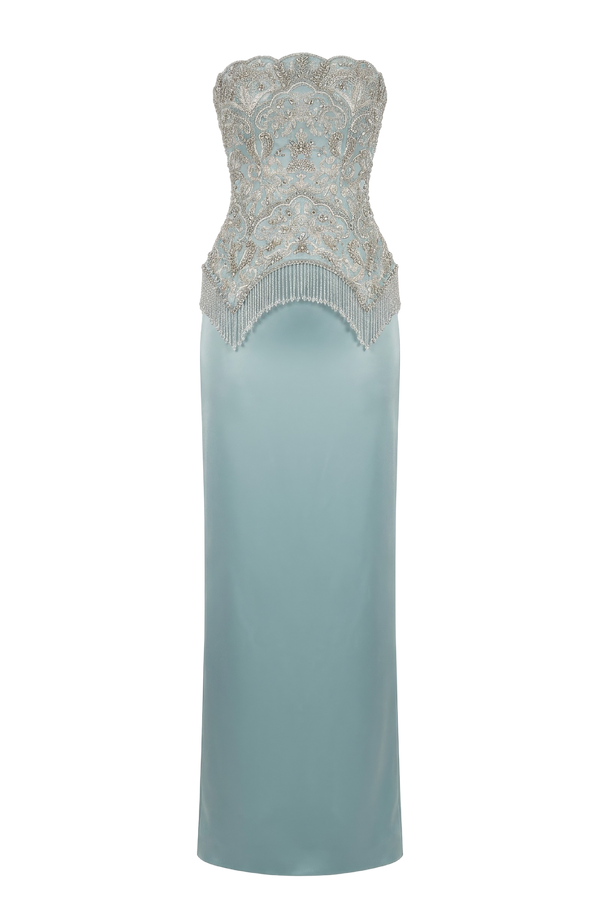 Strapless Satin Gown