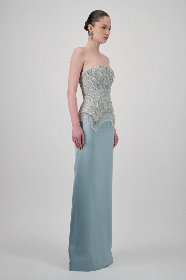 Strapless Satin Gown