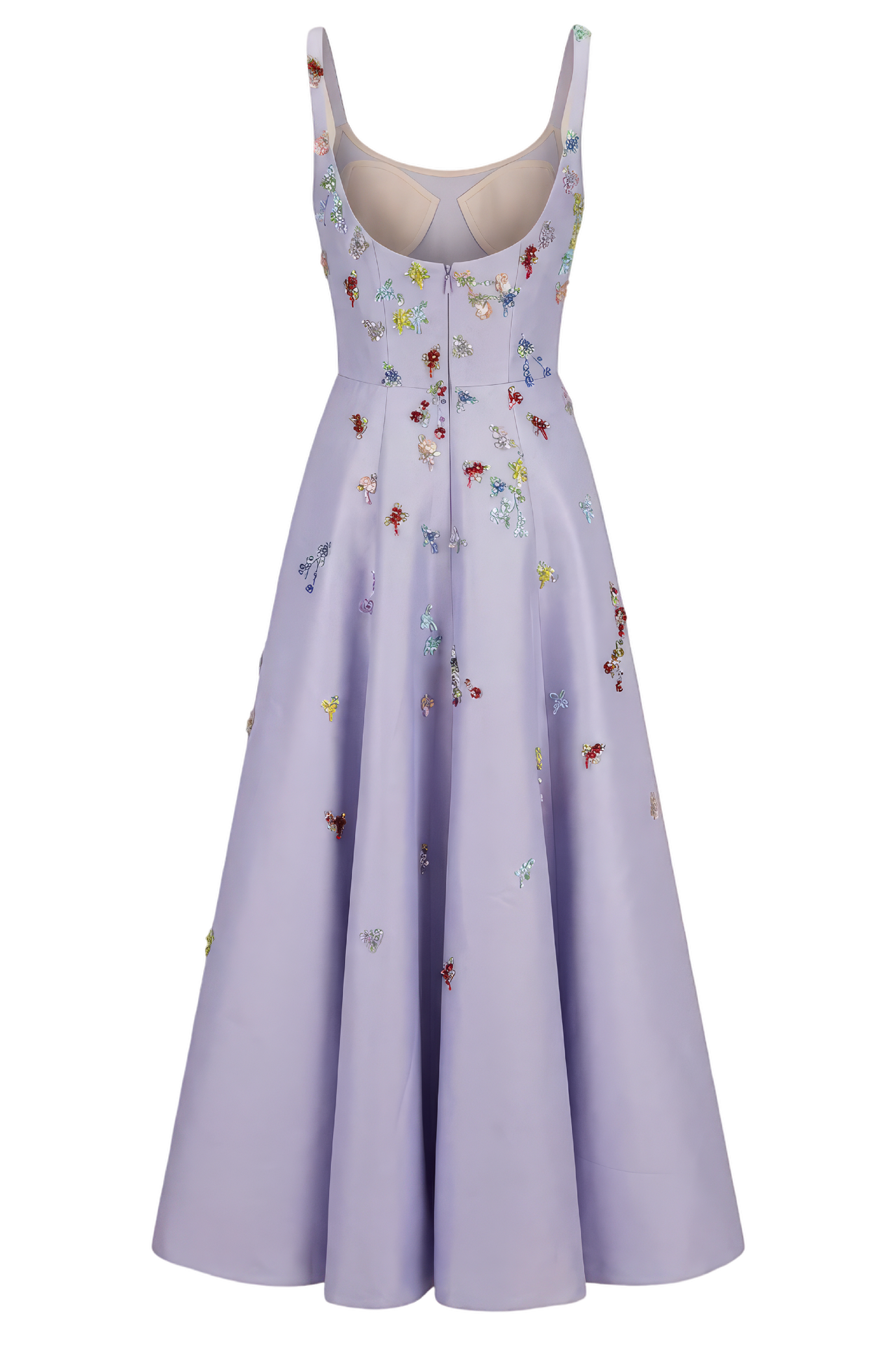 Mikado Dress with Beaded Flower Detail