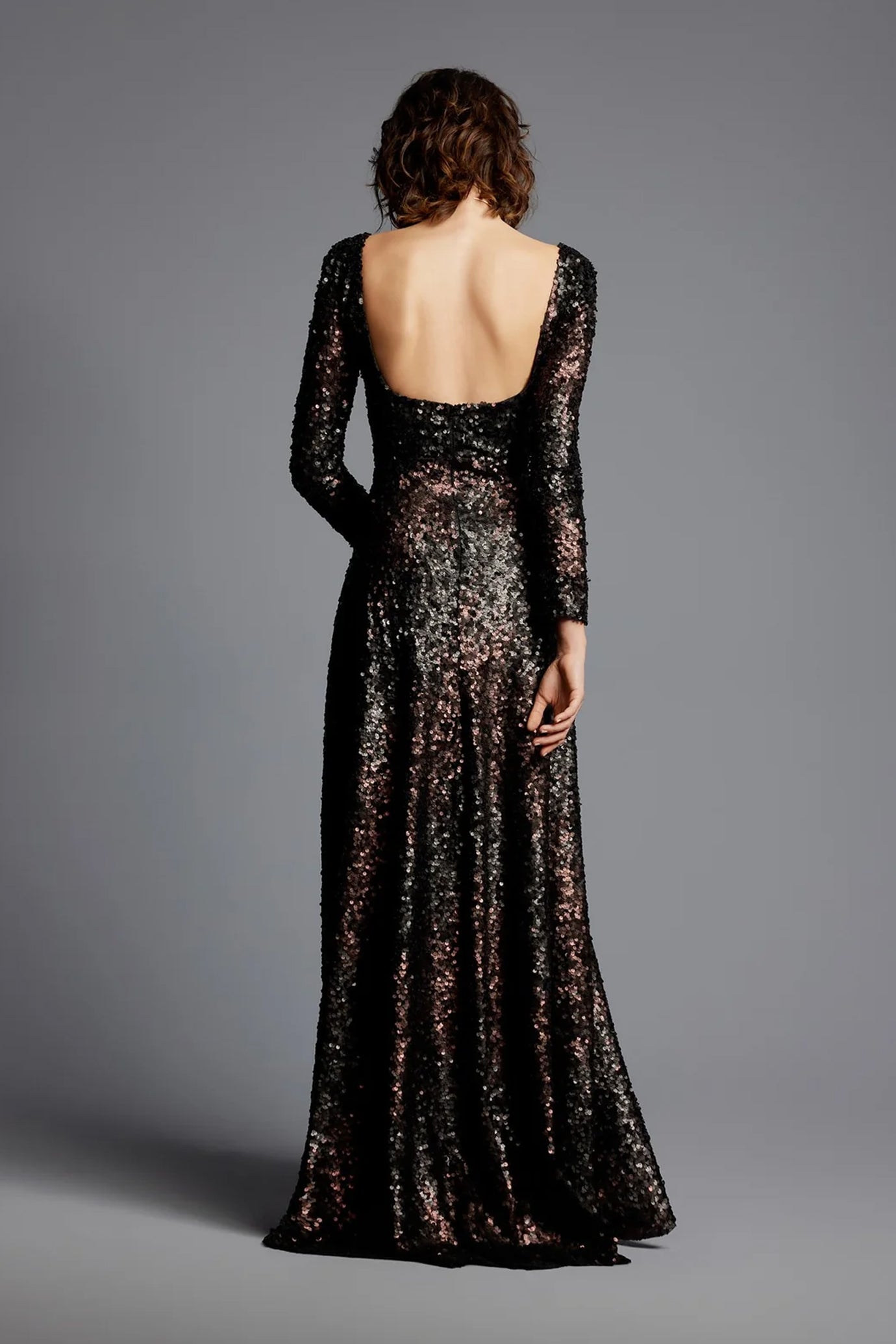 Ema Sequinned Evening Gown Dress