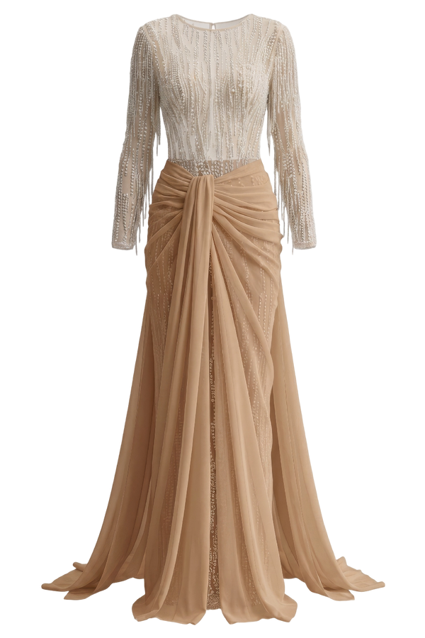 Beige Navia Gown