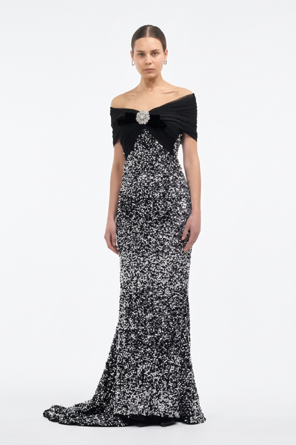 Silver Nia Wrap Gown