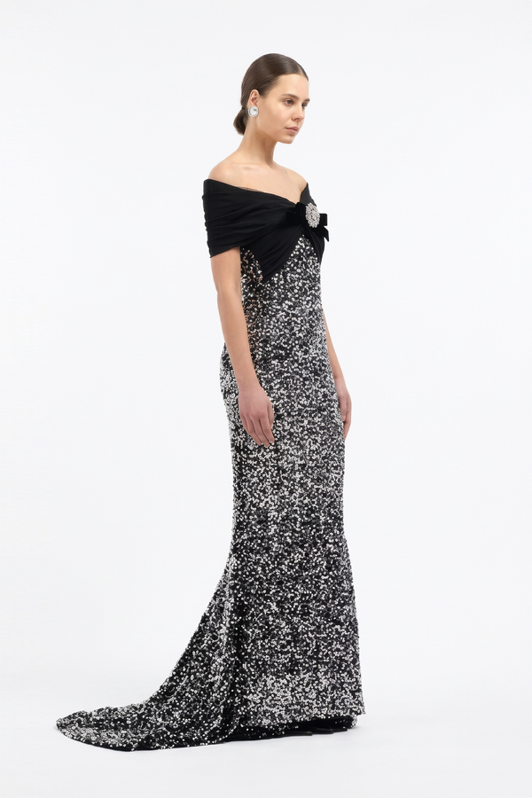Silver Nia Wrap Gown