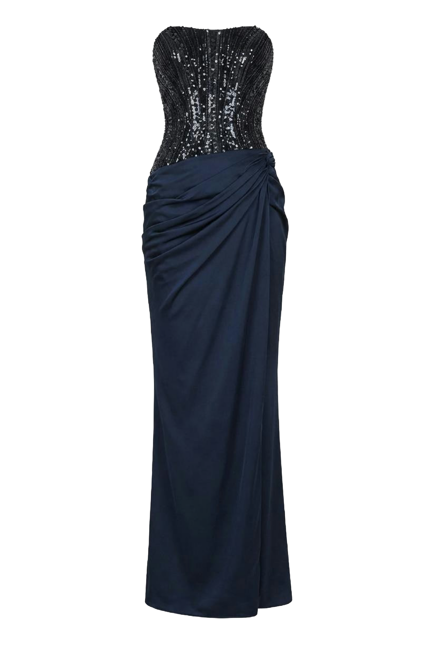 Strapless Dress with Beaded Bodice