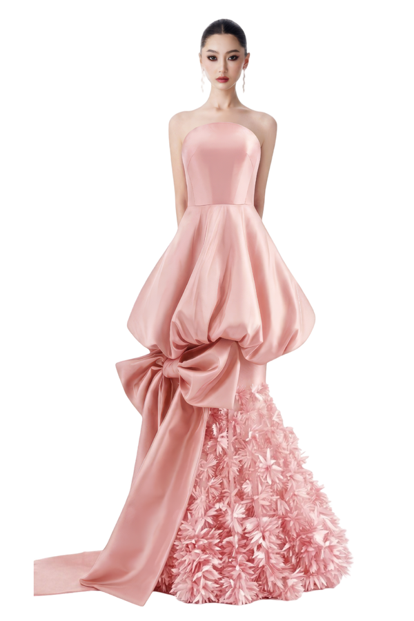 Pink Bloom Sculptural Gown