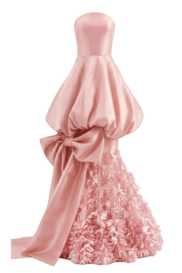 Pink Bloom Sculptural Gown