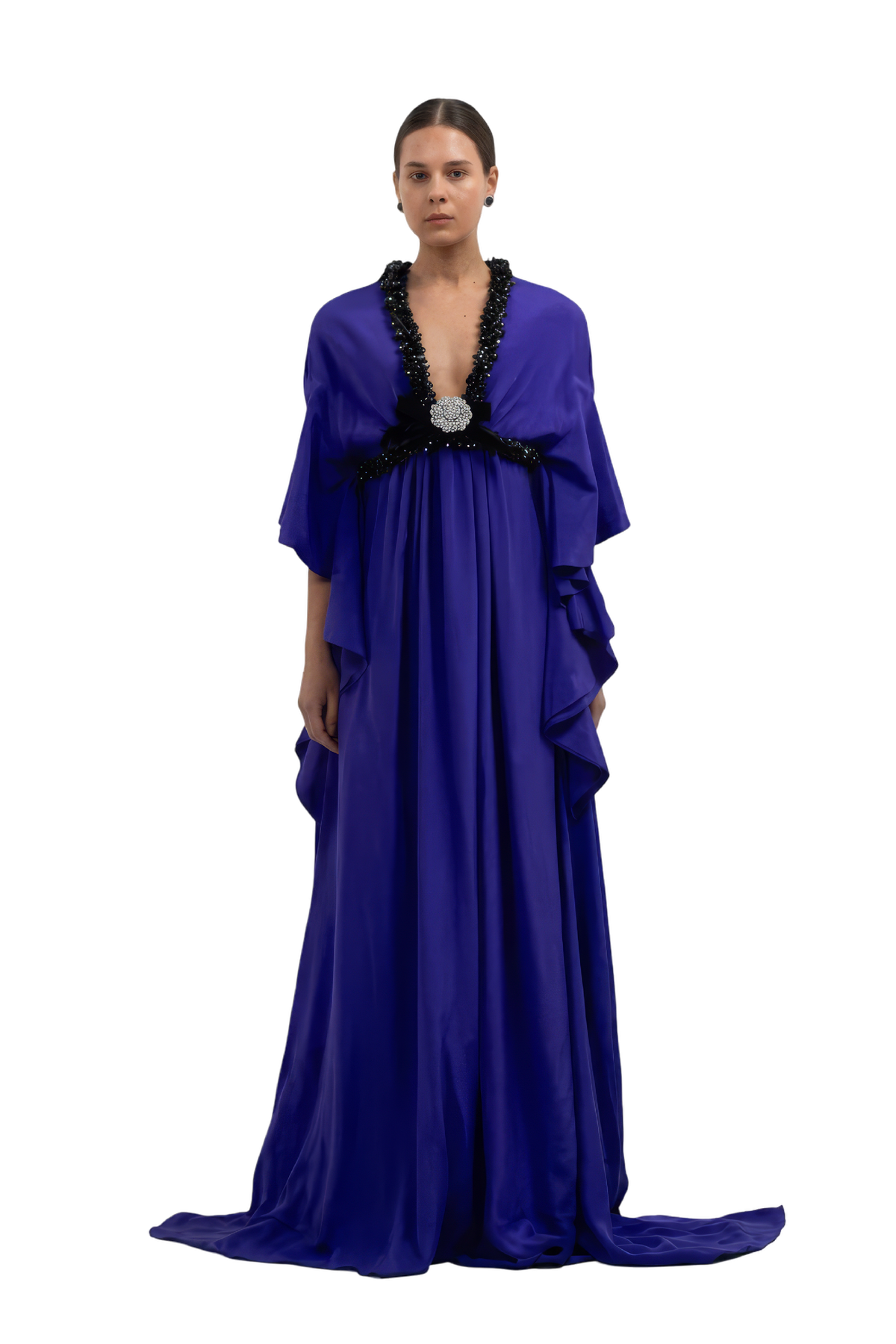 Ruffle Trim Runway Caftan
