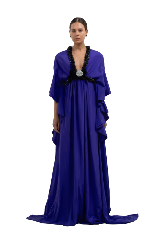 Ruffle Trim Runway Caftan