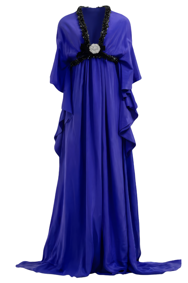 Ruffle Trim Runway Caftan