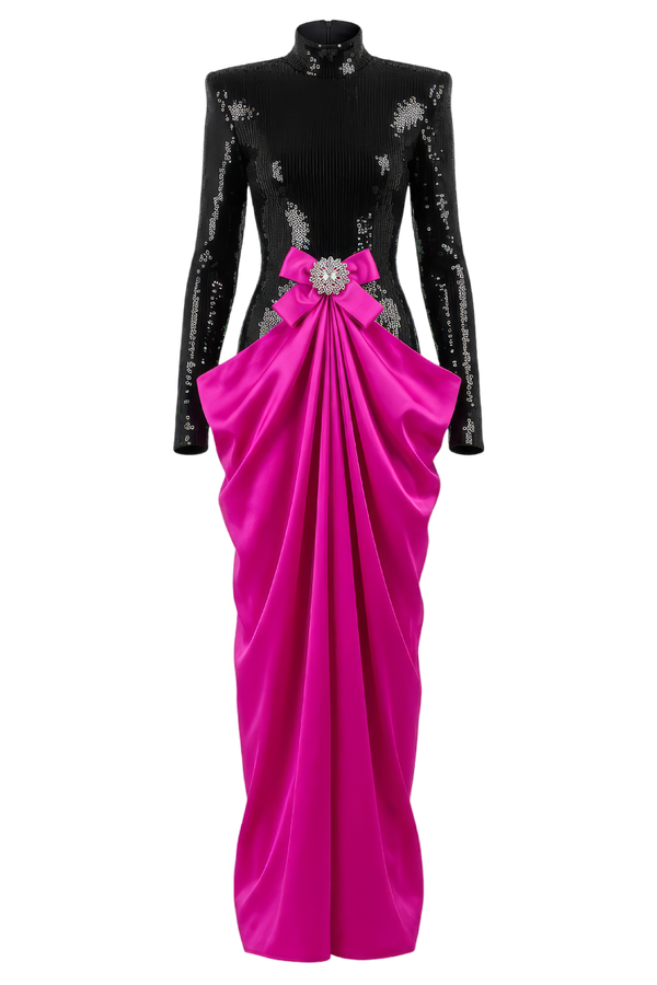 Sequin Drape Dress