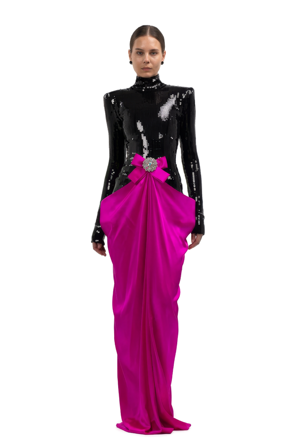 Sequin Drape Dress