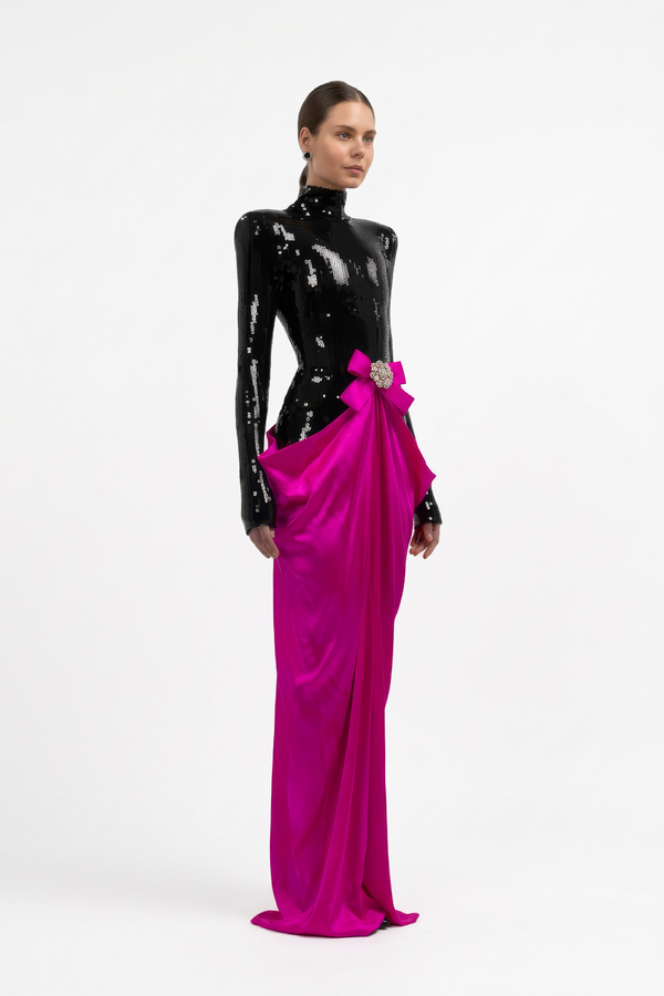 Sequin Drape Dress