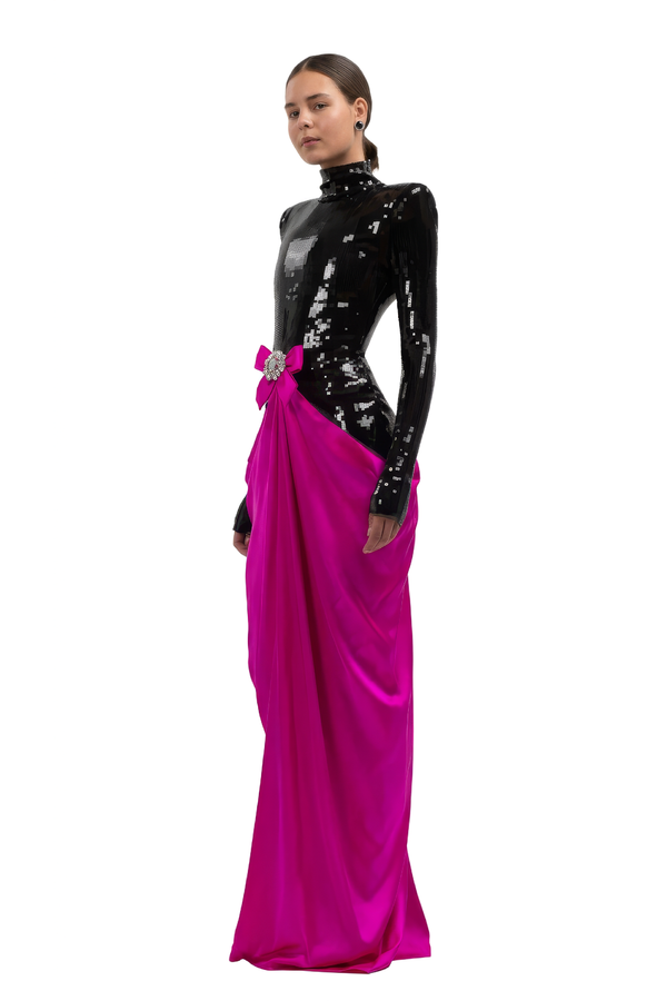 Sequin Drape Dress