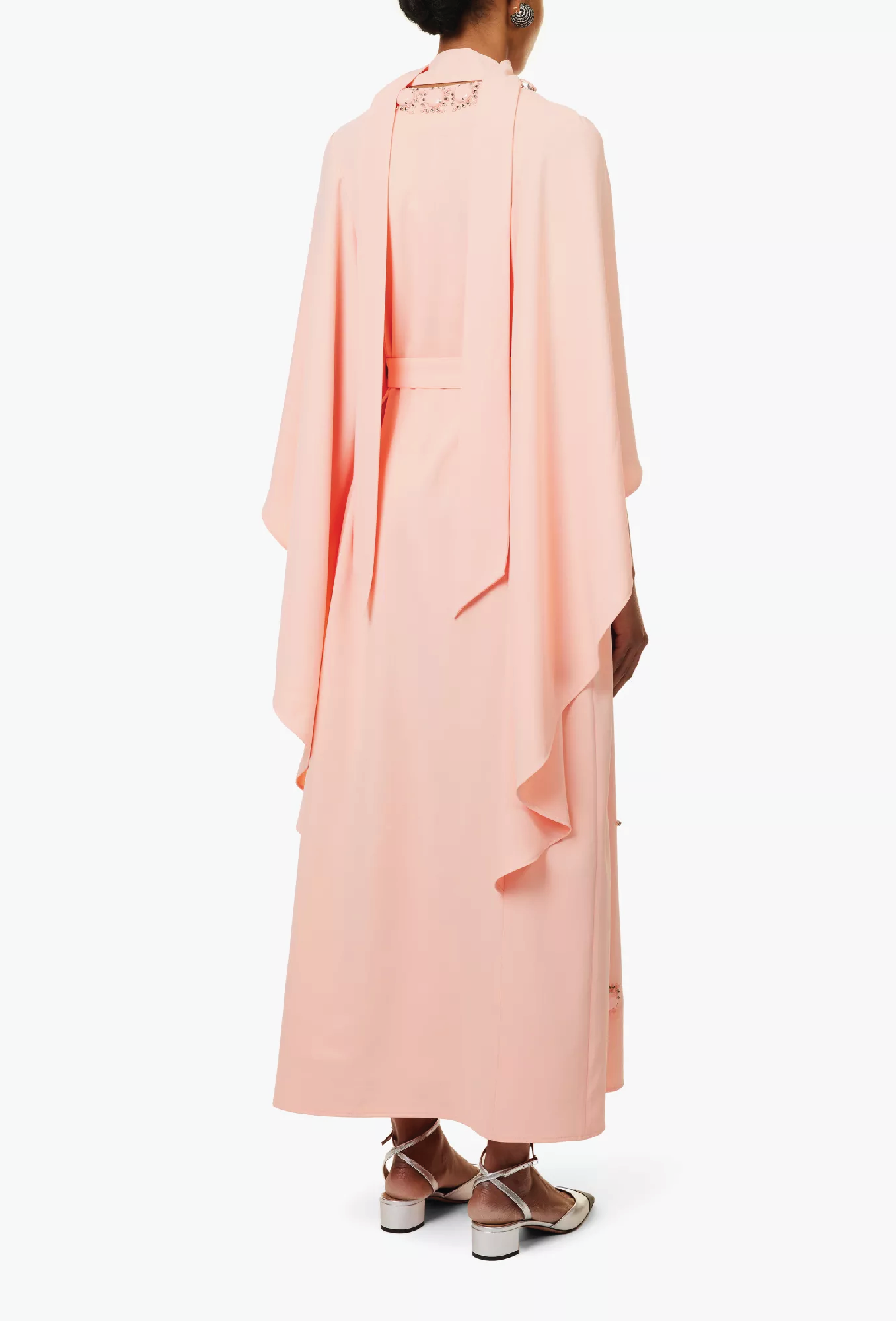 Salina Kaftan Pink Embellished Crepe Jersey