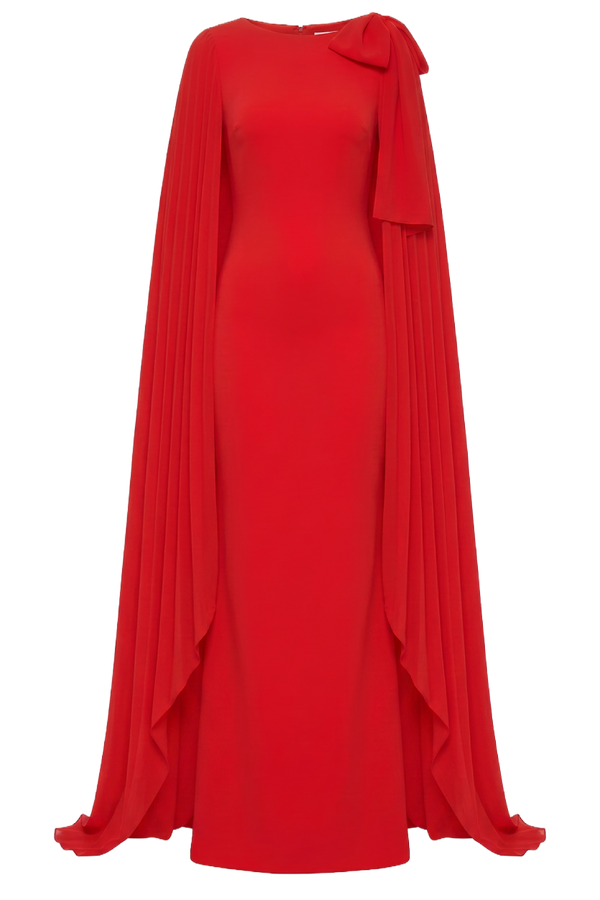 Scuba Column Bow Shoulder Gown