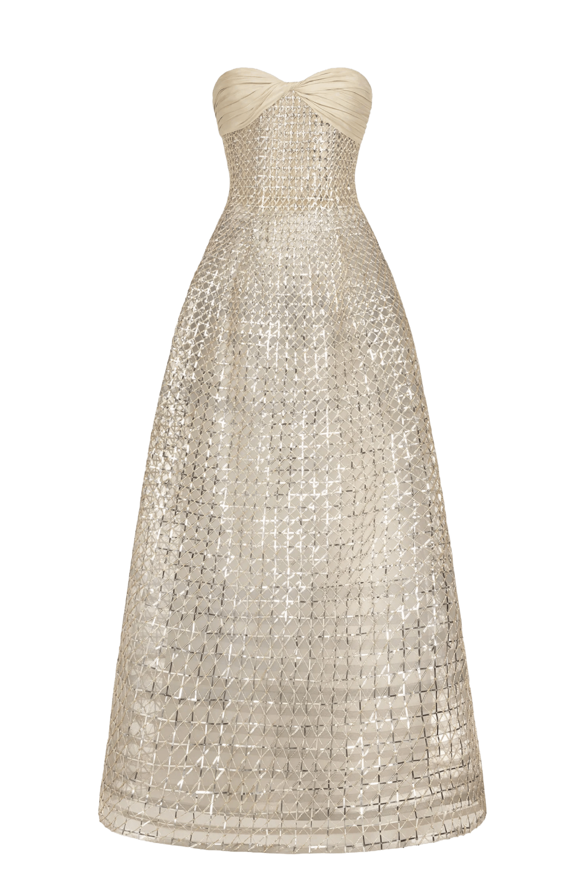 Sequin & Bugle Bead Lattice Gown