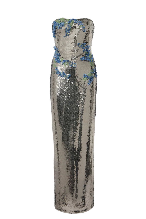 Sequin Floral Embroidered Gown