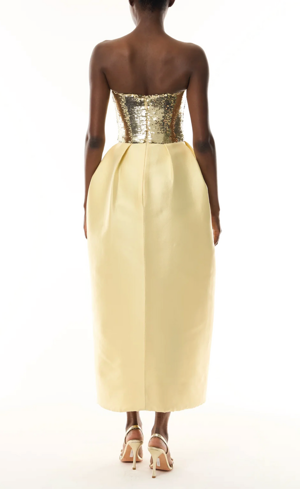 Sequin Mikado Cocktail Dress