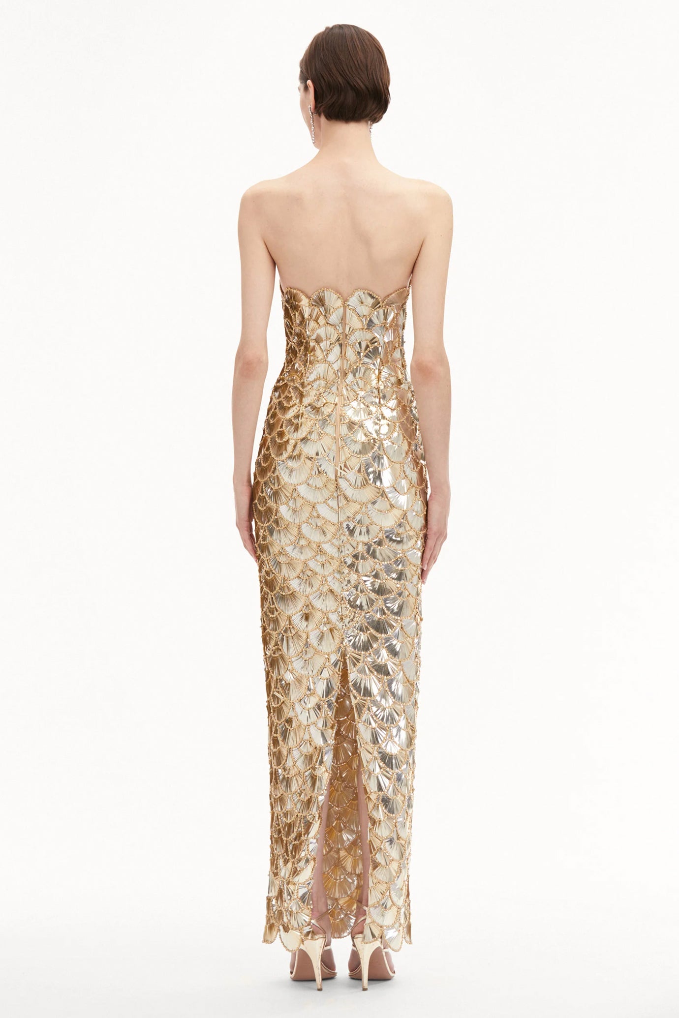 Sequin Scallop Embroidered Gown