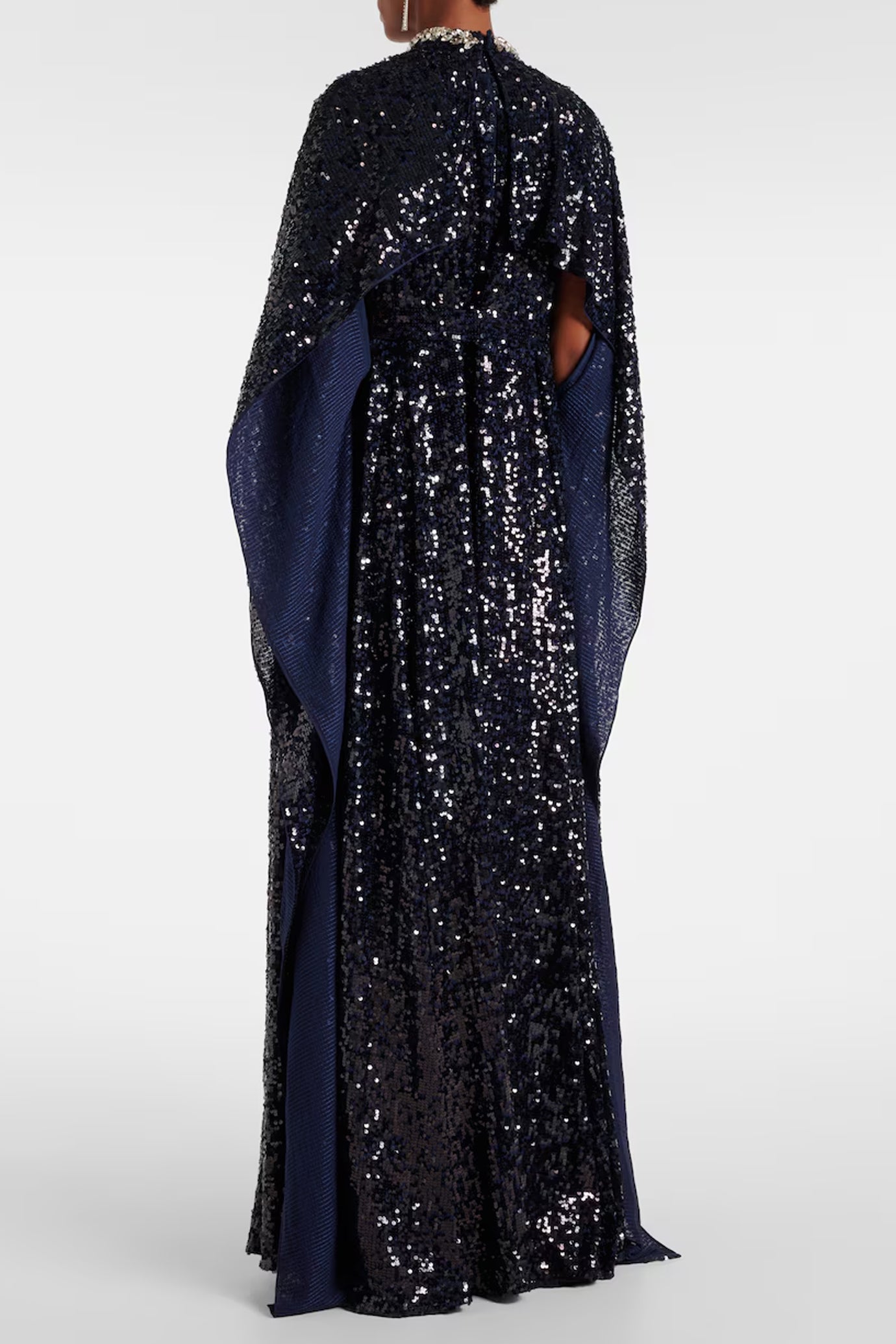 Sequined Caped Gown