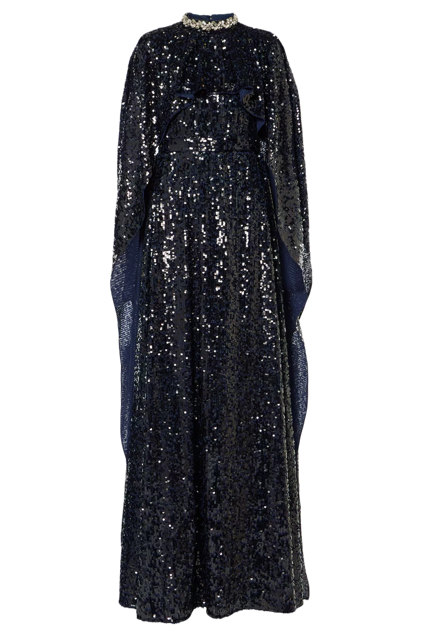 Sequined Caped Gown