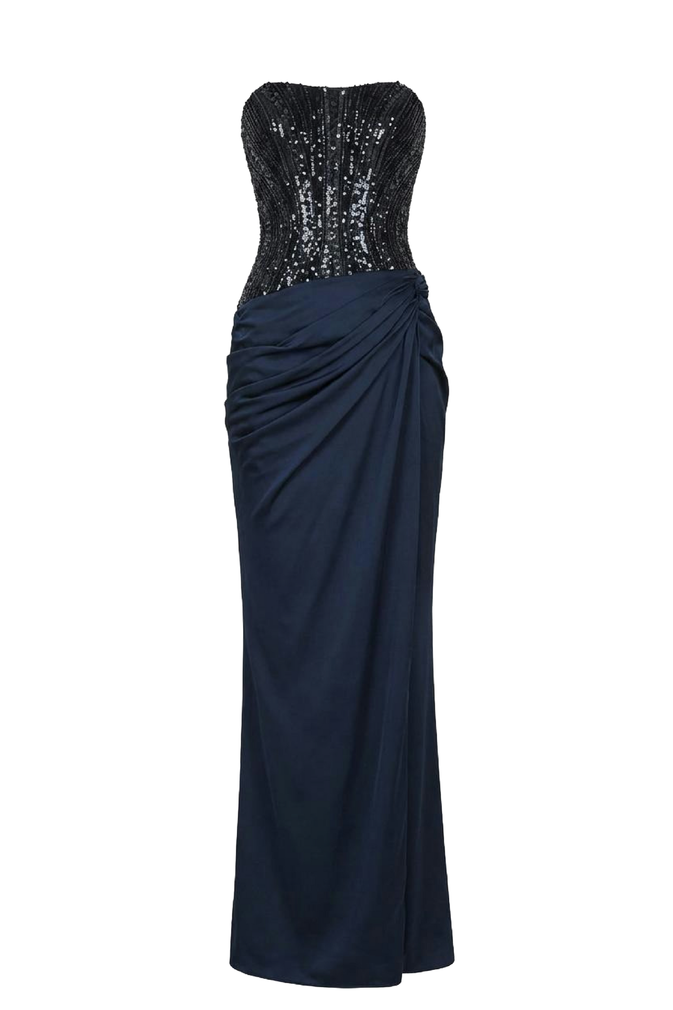 Strapless Dress with Beaded Bodice