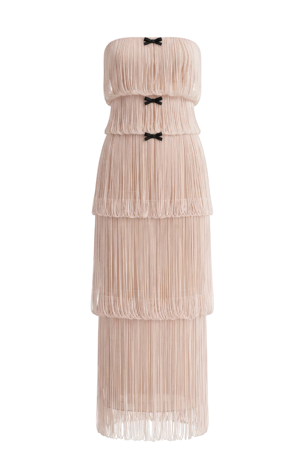 Pearl Fringe Tiered Dress