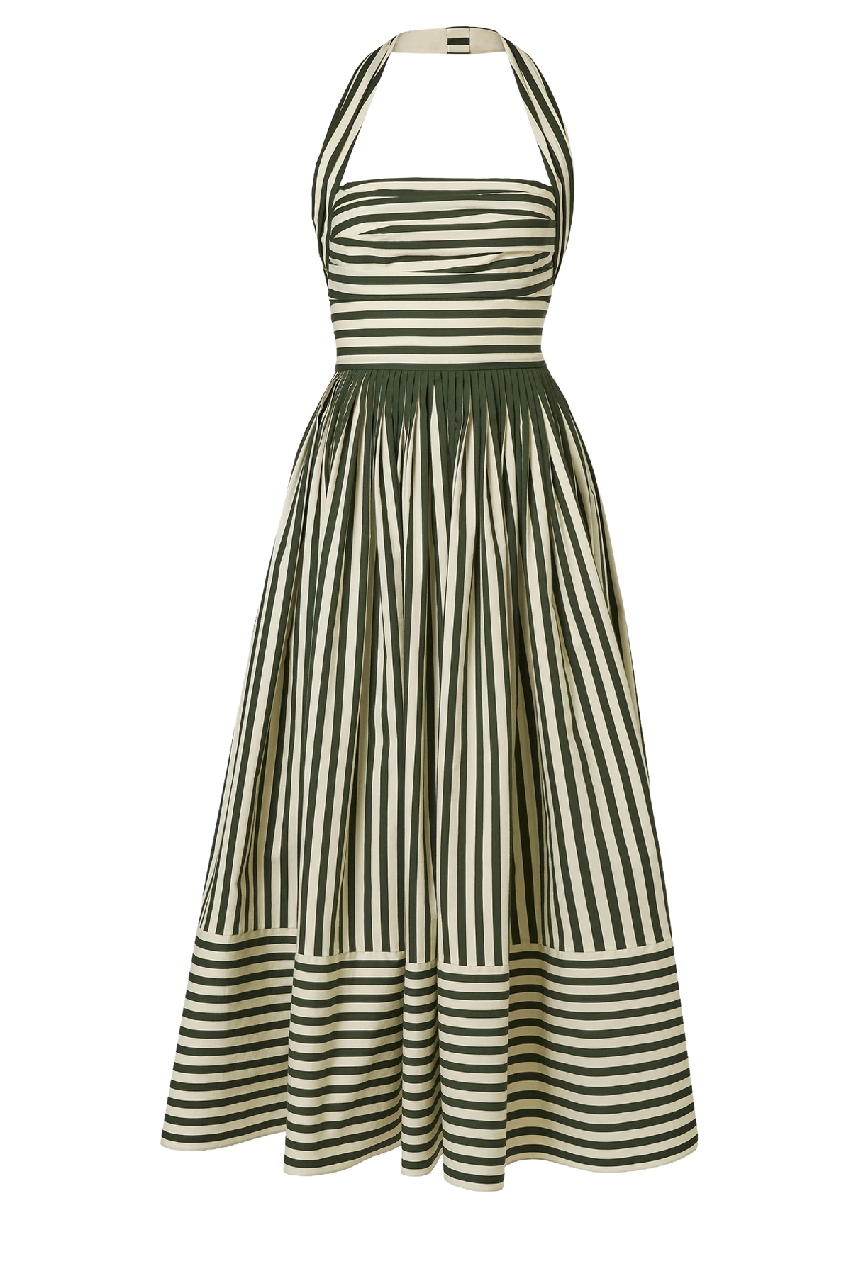 Striped Halterneck Midi Dress
