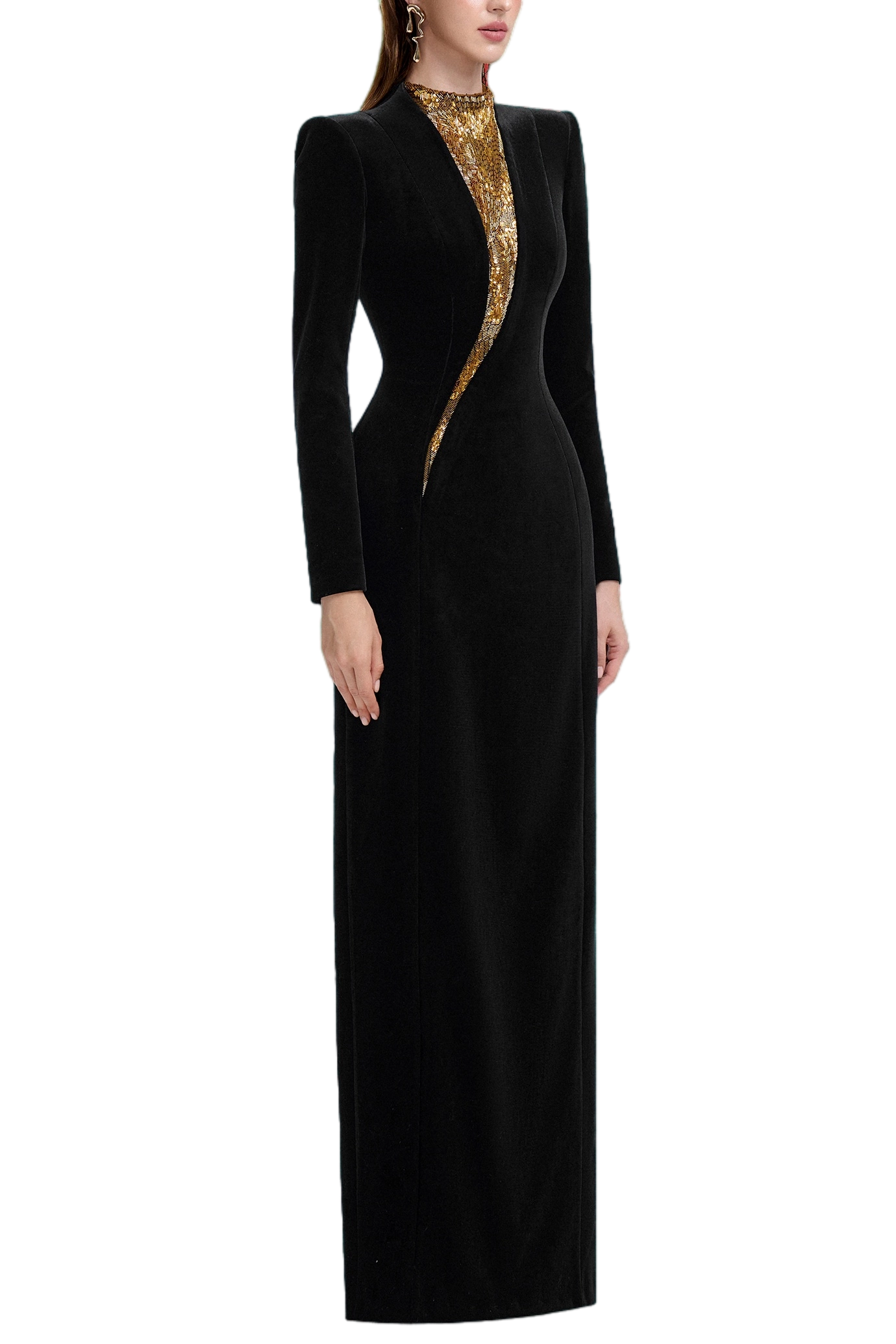 Velvet with Embroidery Gown