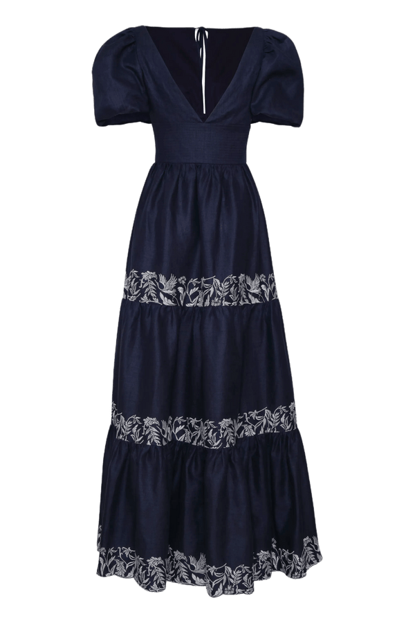 Agadir Embroidered Maxi Dress - ALBOUSHIYA - district 5 - dubai - riyadh - abaya - dresses - designers - evening wear - luxury - elegance - craftsmanship - gowns - cocktail dresses - collections - georges