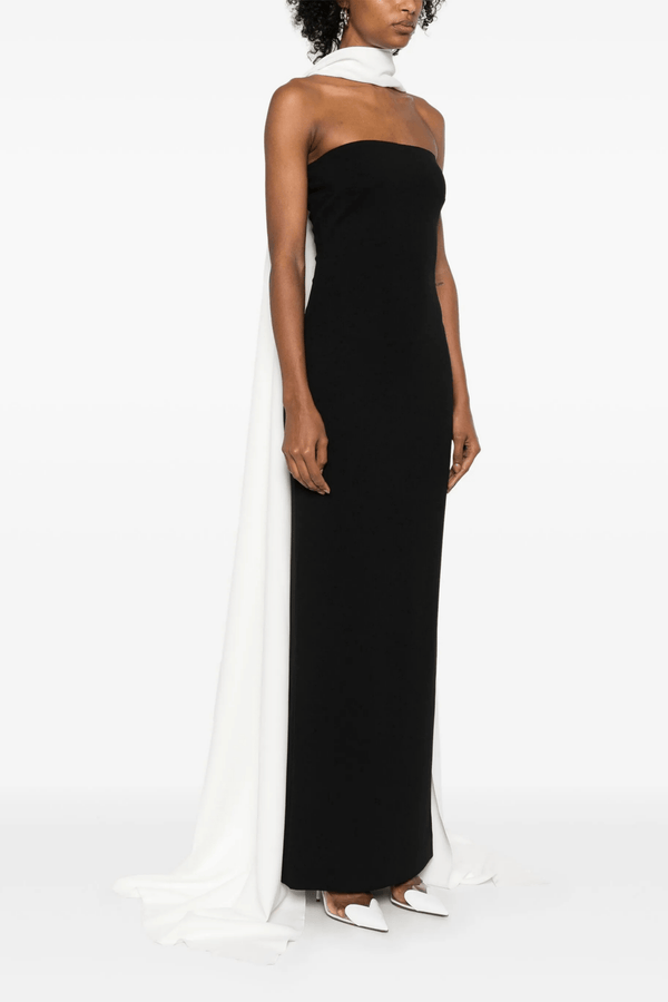 Ainhoa Scarf Maxi Dress - ALBOUSHIYA - district 5 - dubai - riyadh - abaya - dresses - designers - evening wear - luxury - elegance - craftsmanship - gowns - cocktail dresses - collections - georges