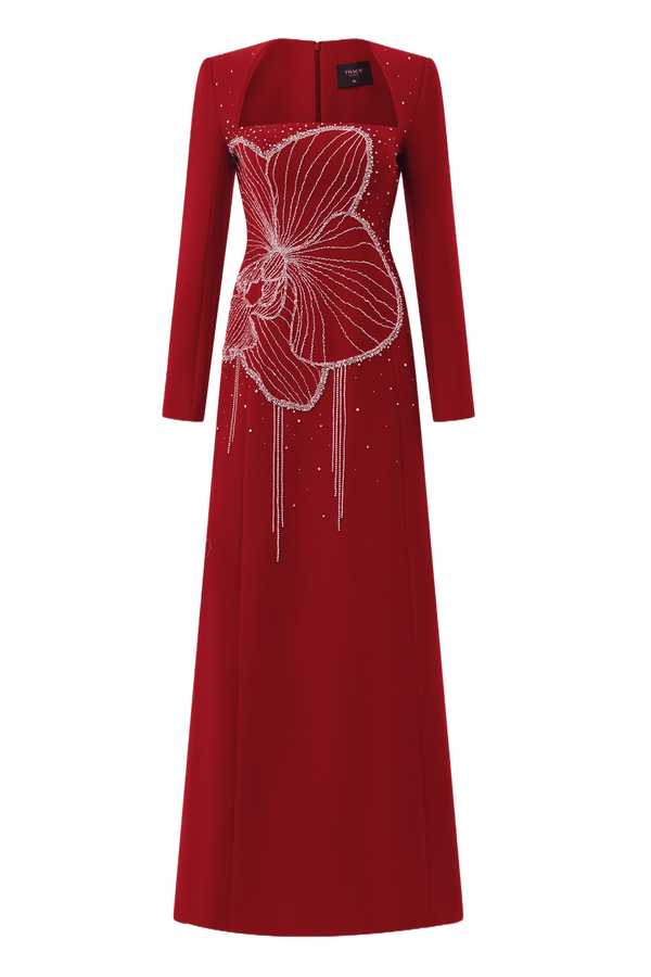 Amethyst Orchid Gown - ALBOUSHIYA - district 5 - dubai - riyadh - abaya - dresses - designers - evening wear - luxury - elegance - craftsmanship - gowns - cocktail dresses - collections - georges