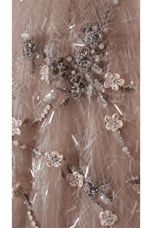 Antique Rose Gown - ALBOUSHIYA - district 5 - dubai - riyadh - abaya - dresses - designers - evening wear - luxury - elegance - craftsmanship - gowns - cocktail dresses - collections - georges