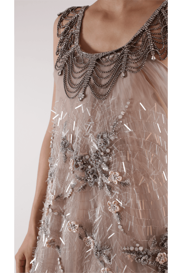 Antique Rose Gown - ALBOUSHIYA - district 5 - dubai - riyadh - abaya - dresses - designers - evening wear - luxury - elegance - craftsmanship - gowns - cocktail dresses - collections - georges