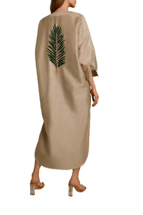 Areka Palm Dress - ALBOUSHIYA - district 5 - dubai - riyadh - abaya - dresses - designers - evening wear - luxury - elegance - craftsmanship - gowns - cocktail dresses - collections - georges